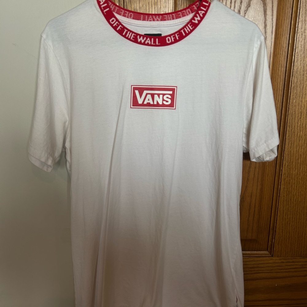 Vans White and Red Men's T-Shirt